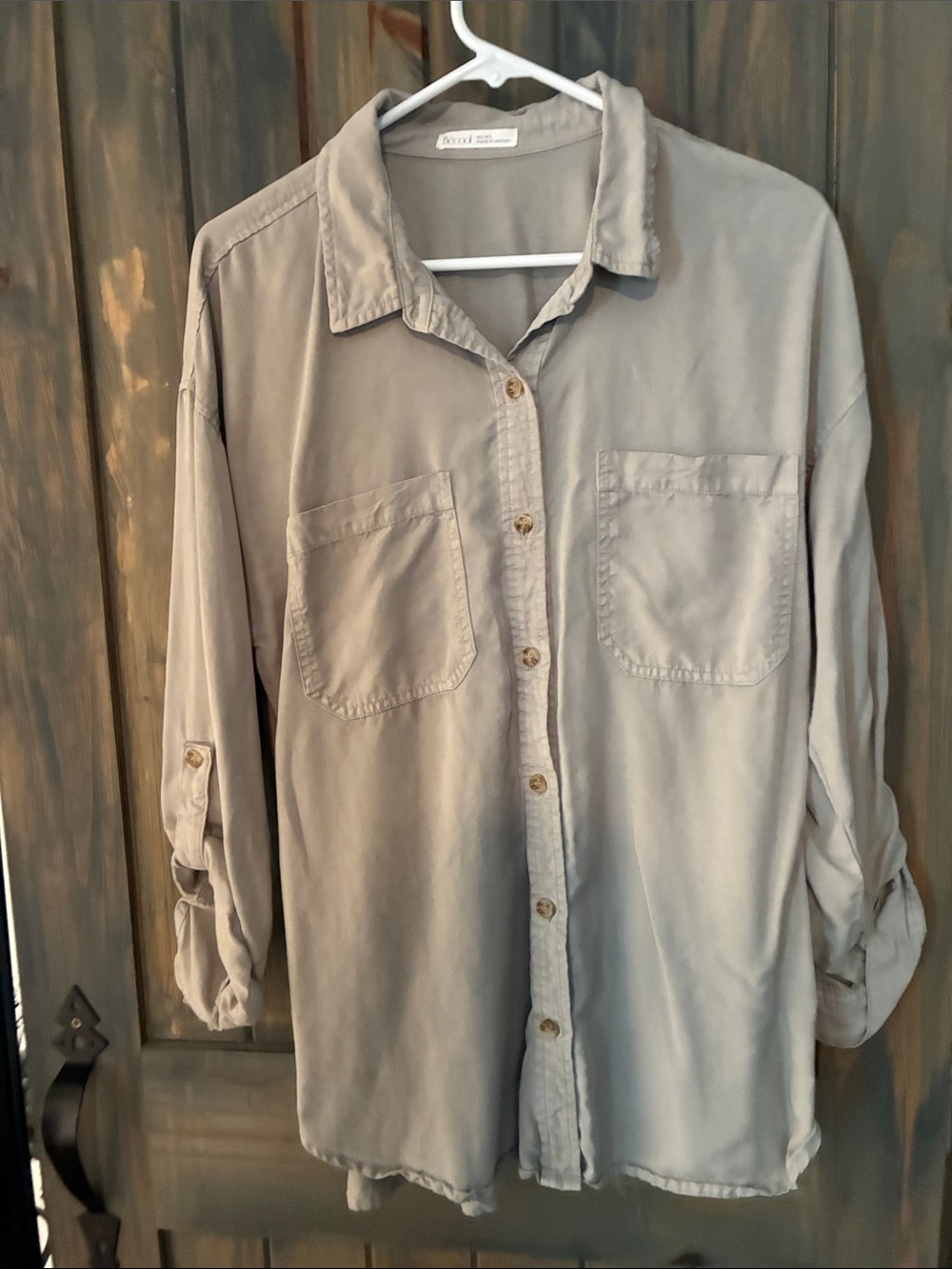 Be’cool Classic women’s Button-Up Shirt in Light Gray